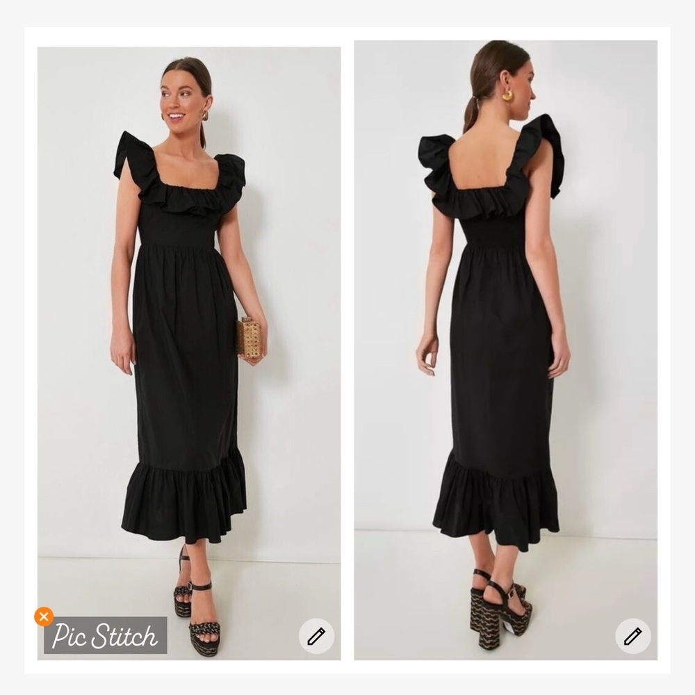 Tuckernuck Hyacinth House Mica Black Maxi/Midi Dress